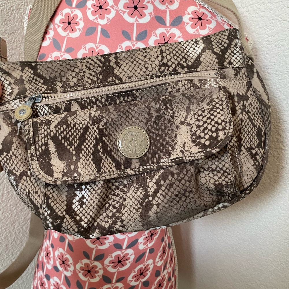 Kipling Stylish Brown Snake Print Women's Bag